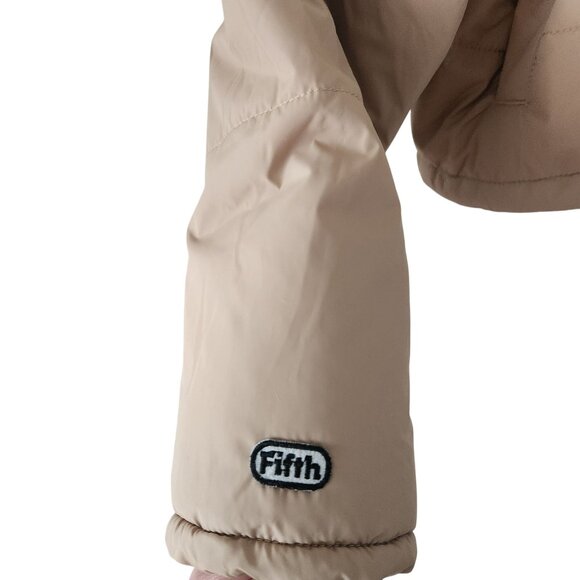 The Fifth Label Womens Beige Puffer Jacket High Collar & Snap Closures Medium - Picture 5 of 11